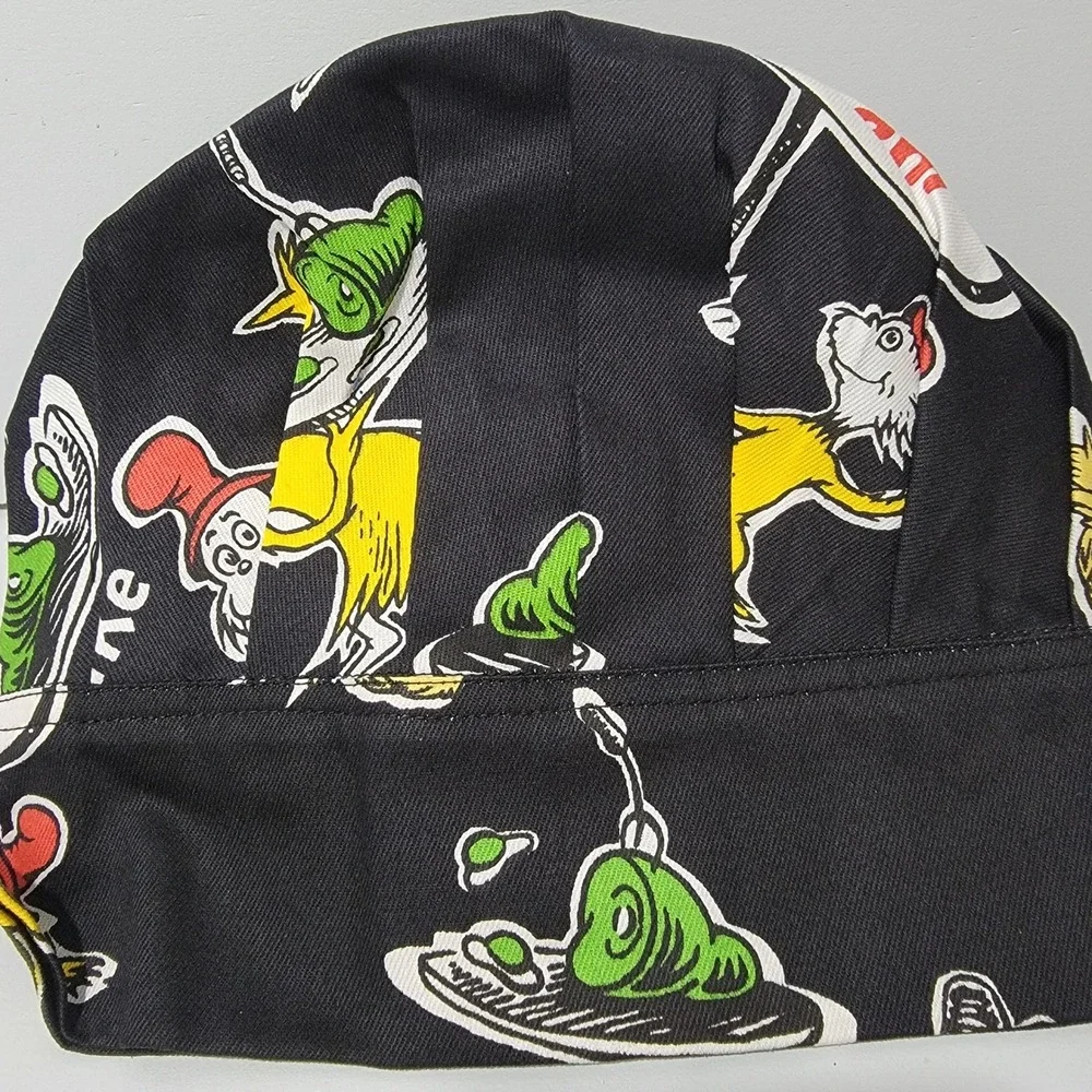 Dr Seuss Green Eggs and Ham Kids Chef Hat Black Sam I Am Adjustable NWT 56-173